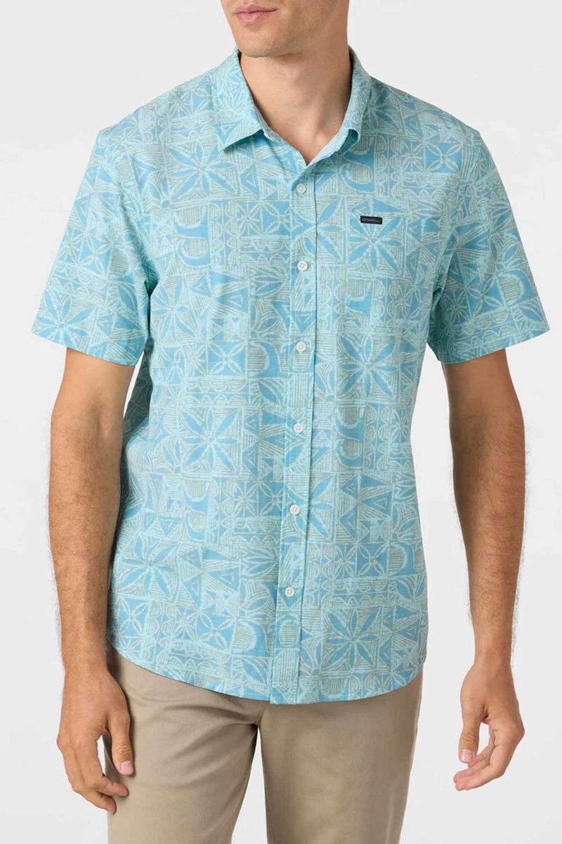 Camisa Manga Corta Relax Fit Traveler Traverse Upf 50 Azul claro Hombre
