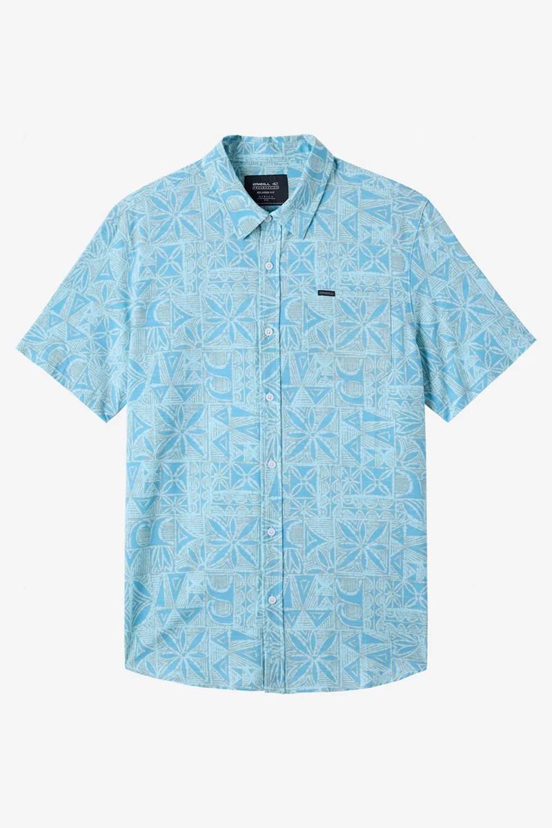 Camisa Manga Corta Relax Fit Traveler Traverse Upf 50 Azul claro Hombre