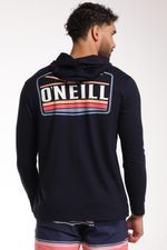 Camiseta Manga Larga Hoodie Standard Fit Sun Supply Azul Hombre