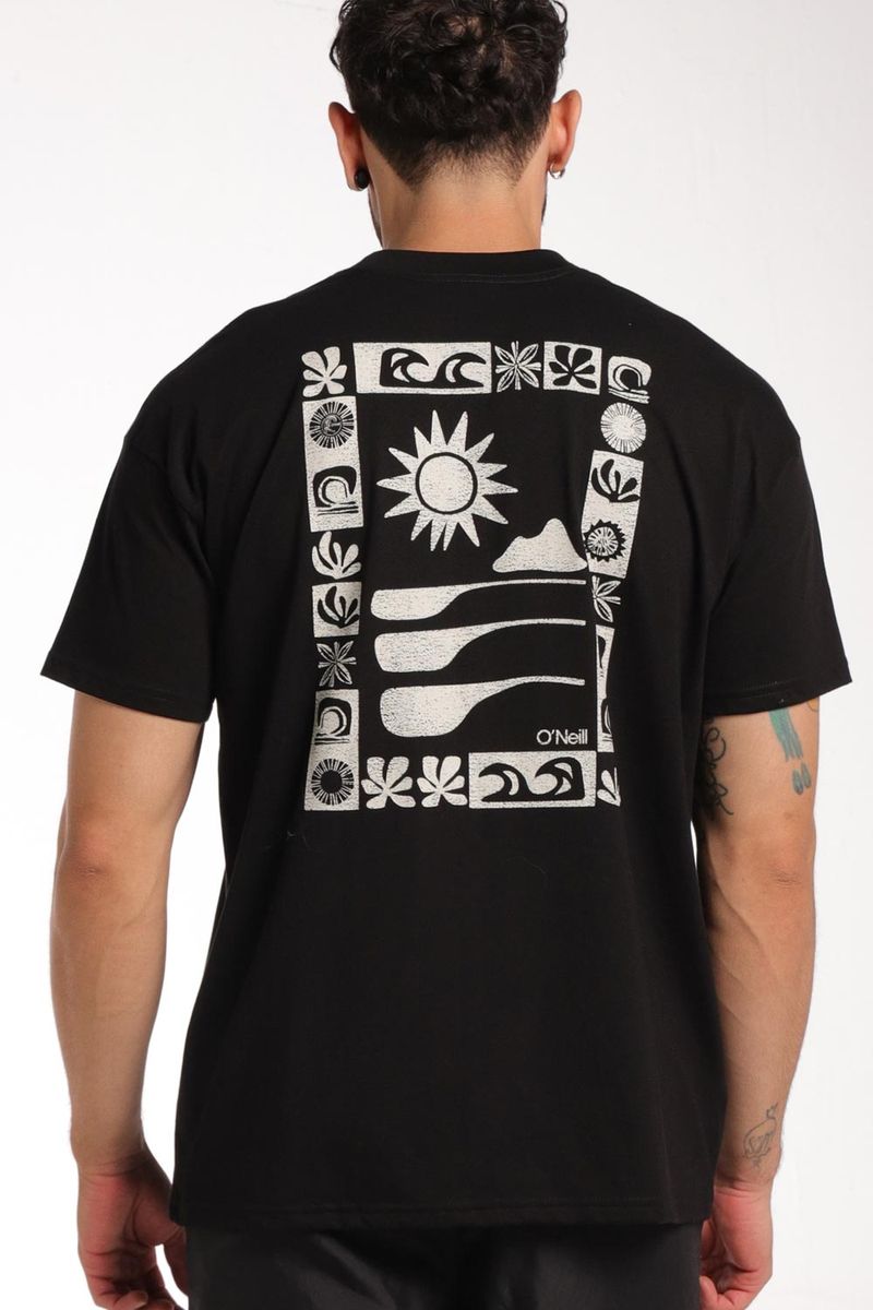 Camiseta Manga Corta Relax Fit Og Block Negro Hombre