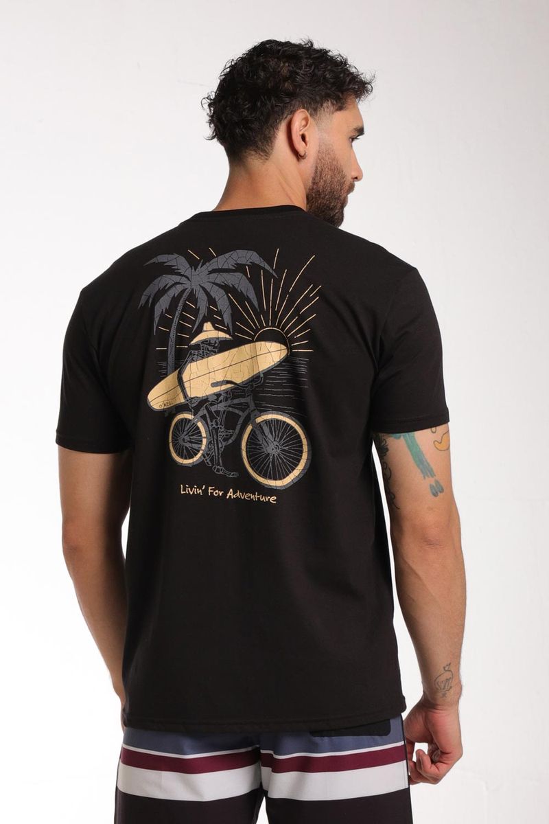 Camiseta Manga Corta Standard Fit Beachcomber Negro Hombre