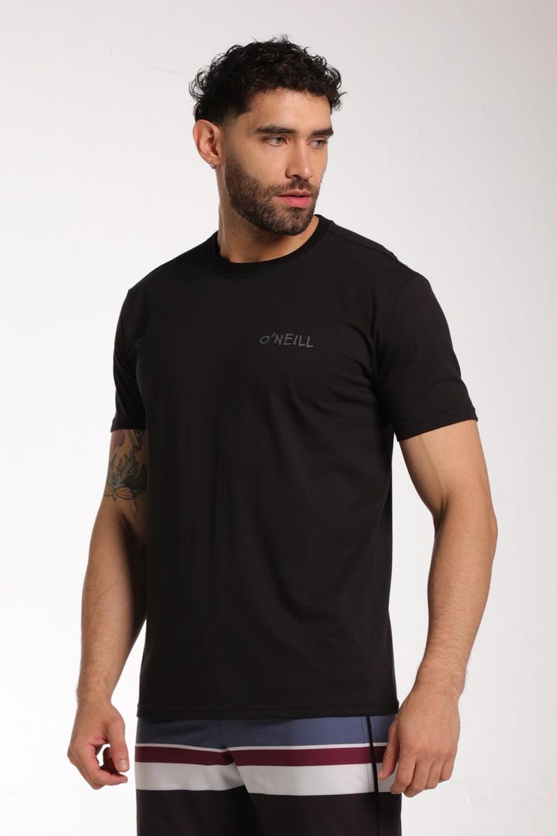 Camiseta Manga Corta Standard Fit Beachcomber Negro Hombre