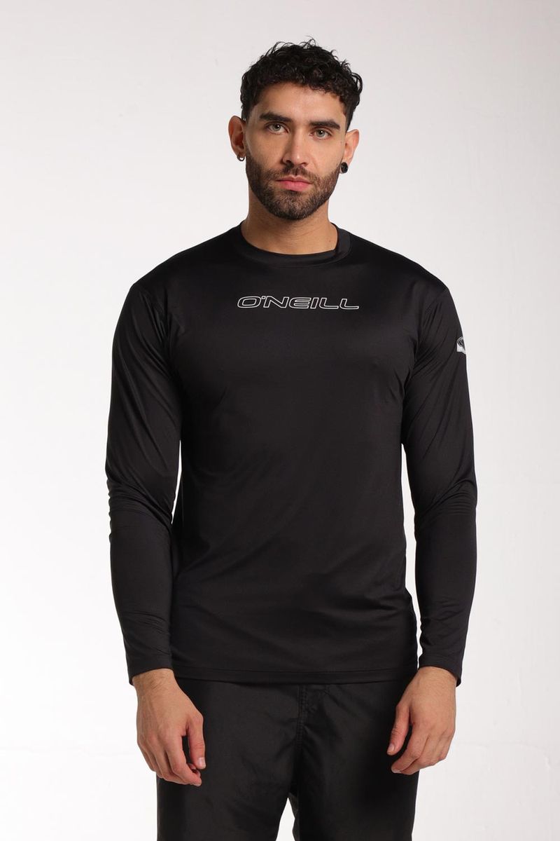 Camiseta Protección Solar Word Logo Negro Hombre