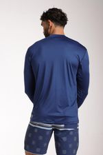 Camiseta Protección Solar Line Logo Azul Hombre
