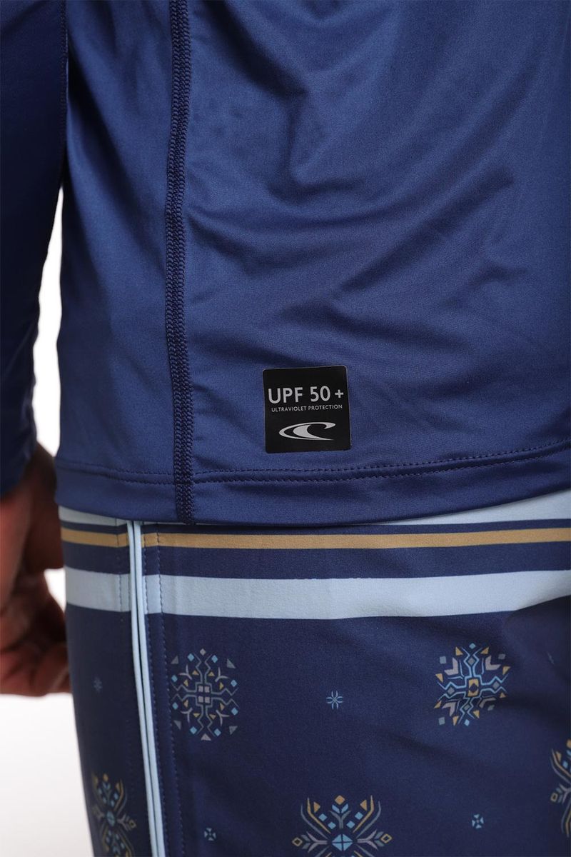 Camiseta Protección Solar Line Logo Azul Hombre