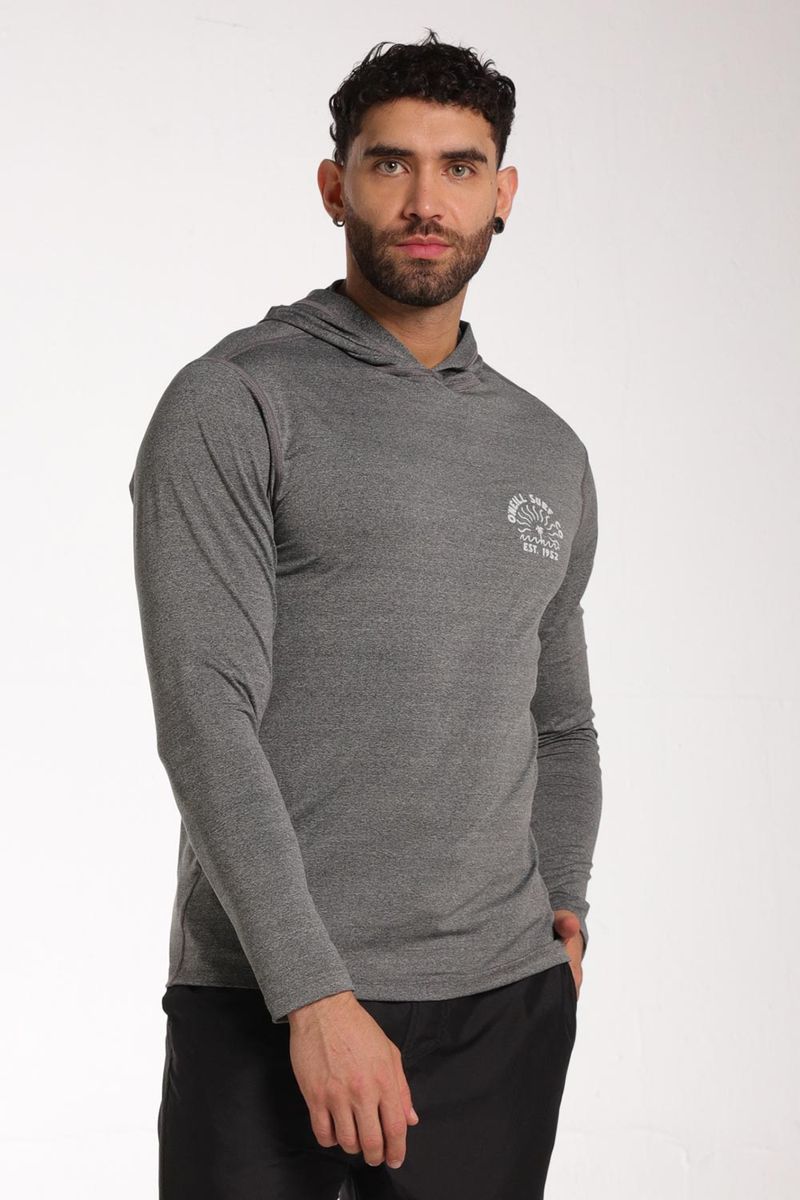 Buzo Hoodie Protección Solar Sun Ray Negro Hombre