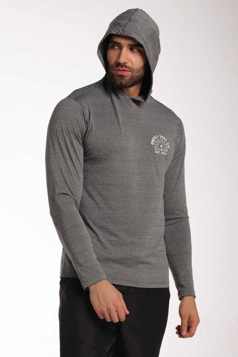 Buzo Hoodie Protección Solar Sun Ray Negro Hombre