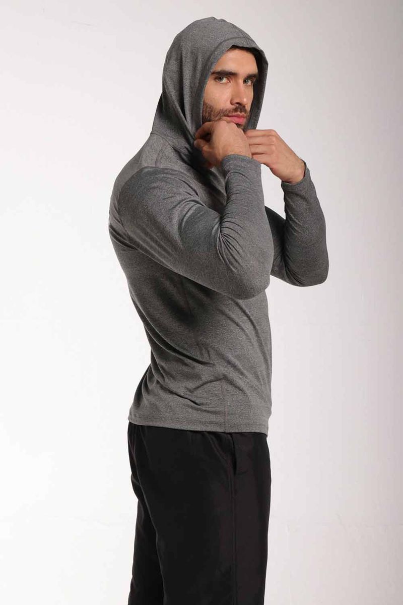 Buzo Hoodie Protección Solar Sun Ray Negro Hombre