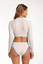 Top De Vestido De Baño Manga Larga Akumal Cafe claro Mujer