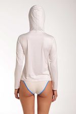 Buzo Hoodie Protección Solar Waves Thread Cafe claro Mujer