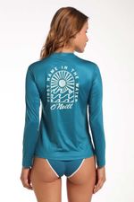 Camiseta Protección Solar Beach Daze Verde Mujer