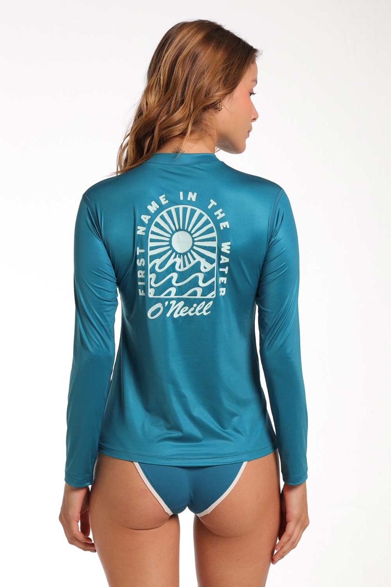 Camiseta Protección Solar Beach Daze Verde Mujer