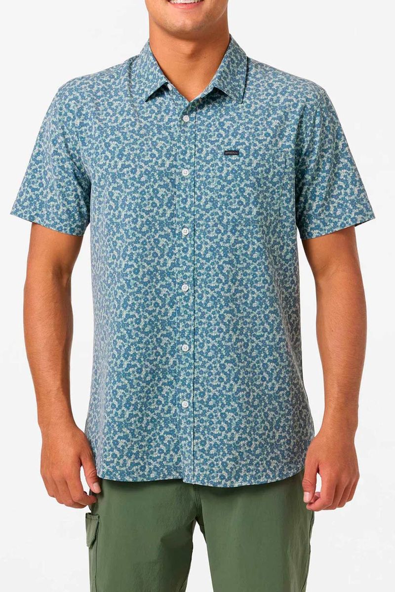 Camisa Manga Corta Standard Fit Traveler Traverse Upf 50 Verde Hombre