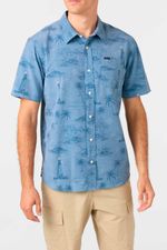Camisa Manga Corta Relaxed Fit Traveler Traverse Upf 50 Azul Hombre