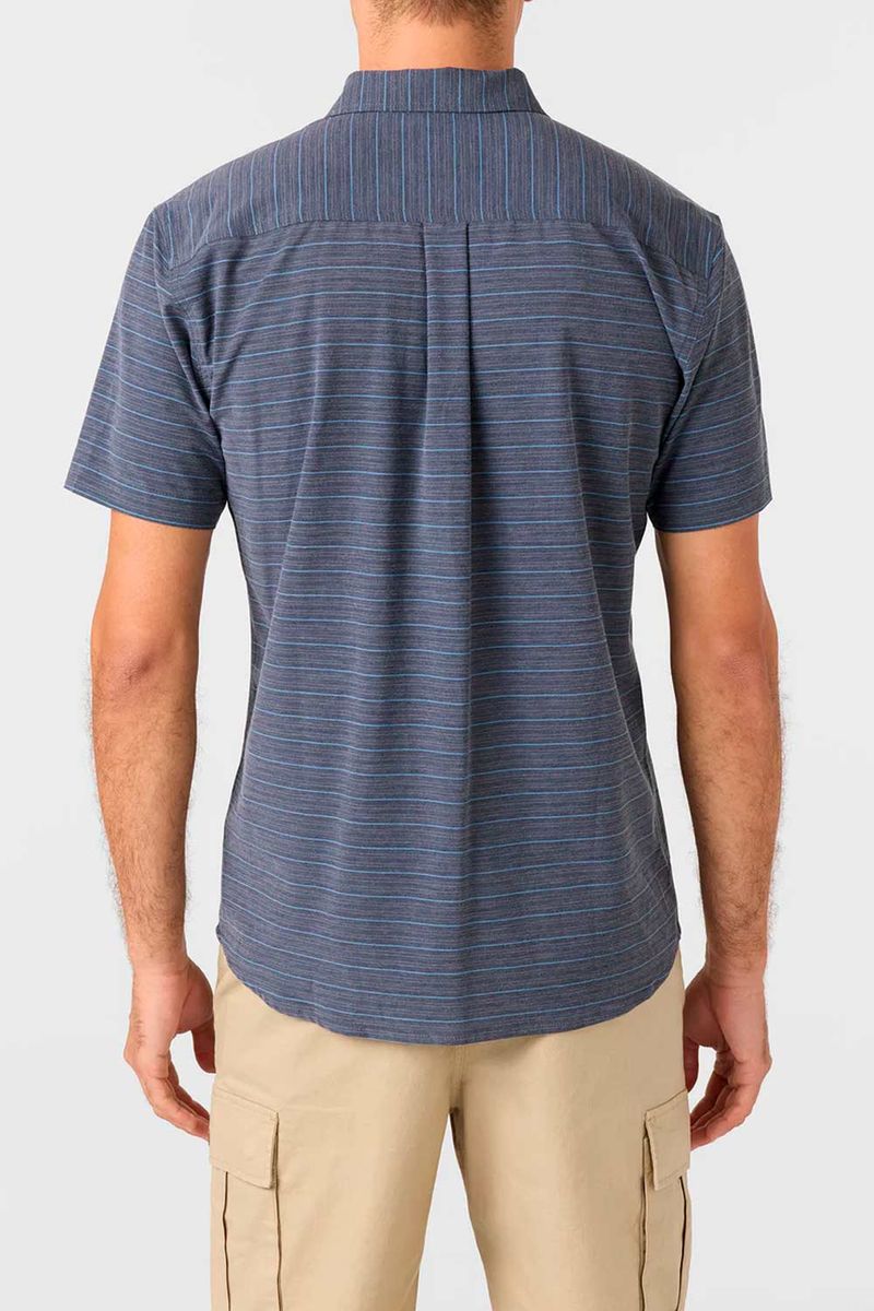 Camisa Manga Corta Standard Fit Traveler Traverse Stripe Upf 50 Negro Hombre