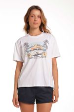 Camiseta Oversize Coastal Paradise Blanca Mujer