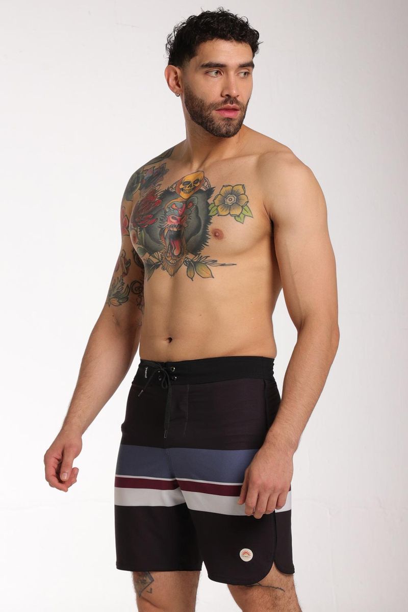 Pantaloneta Banzai Line Black Scallop 18 Pulgadas Negro Hombre