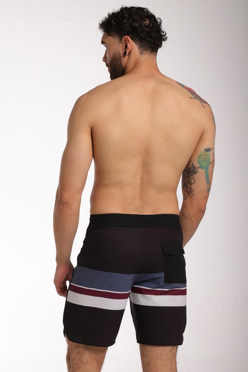 Pantaloneta Banzai Line Black Scallop 18 Pulgadas Negro Hombre