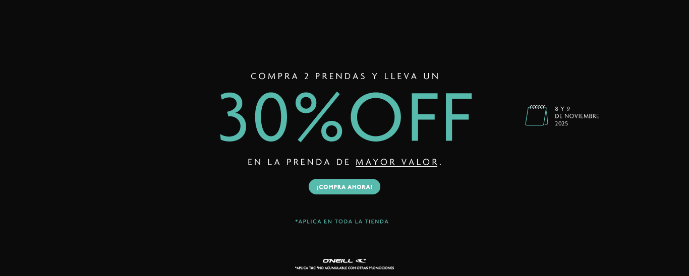 Descuento 2 prenda nov oneill colombia